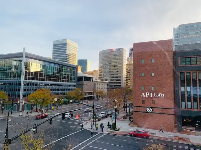 Aerial view of the city of SLC